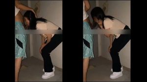 Bú mút dâm bên cầu thang chung cư